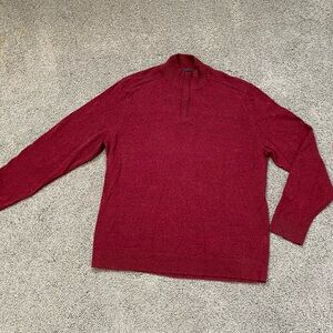 Red Alfani 1/4 Zip Pullover Sweater sz XL